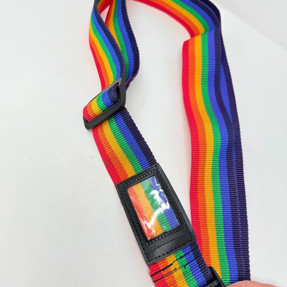 Rainbow Luggage Strap Suitcase‎ Belt Adjustable Travel Accessory w/ID Tag Holder
